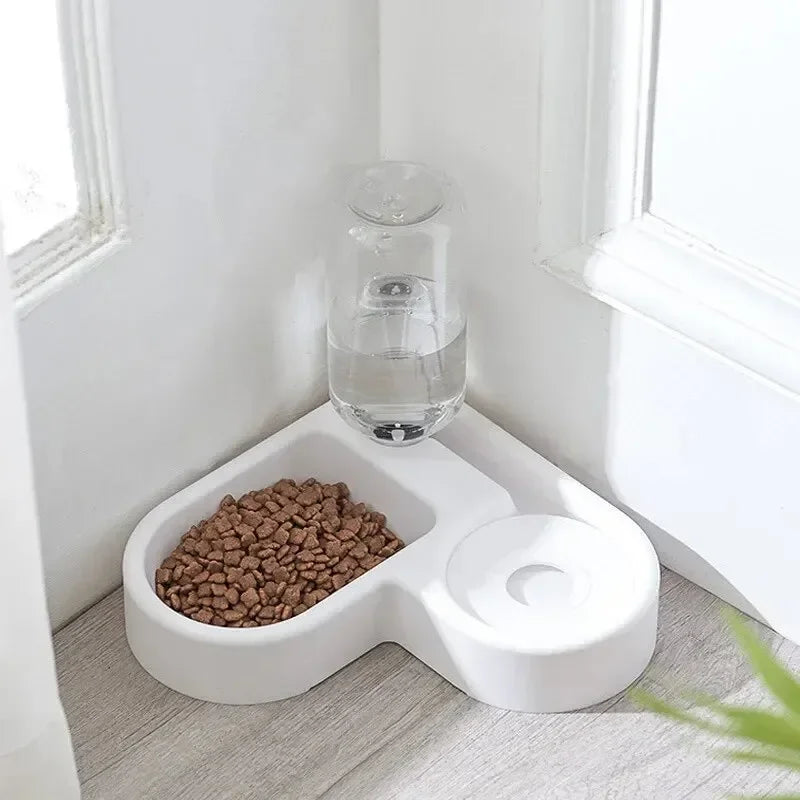 NNEOBA Heart-Shaped Automatic Double Pet Bowl Set-1