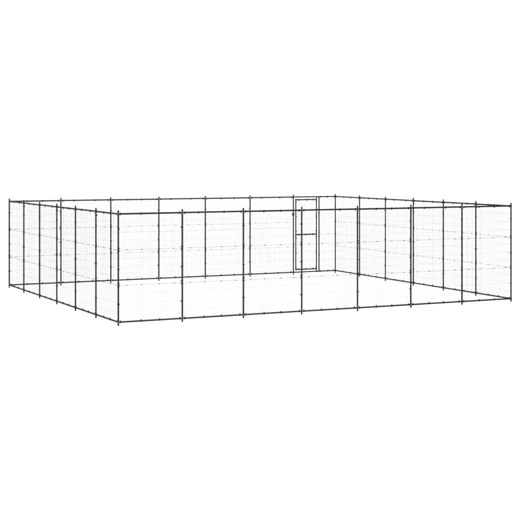 NNEVL Outdoor Dog Kennel Steel 50.82 m²-3