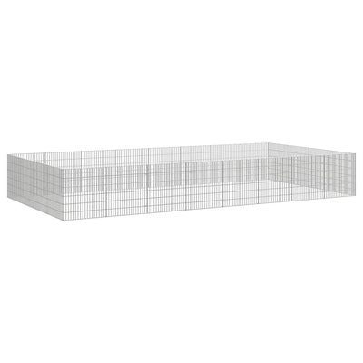NNEVL Free Range Animal Enclosure 24-Panel 54x60 cm Galvanised Iron-2