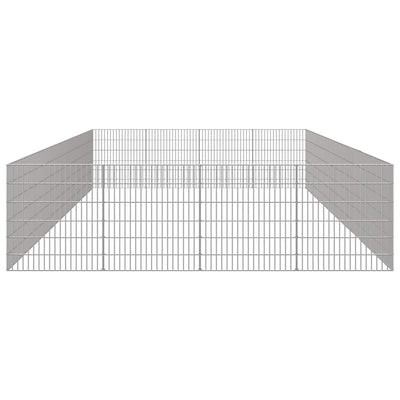 NNEVL Free Range Animal Enclosure 24-Panel 54x60 cm Galvanised Iron-4