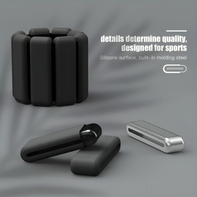 Black sports equipment with silicone surface and molding steel on a gray background