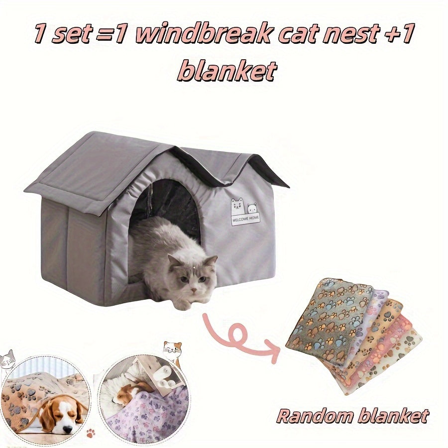 NNETM Cat Dog Bed House for All-Season Comfort Shelter-2