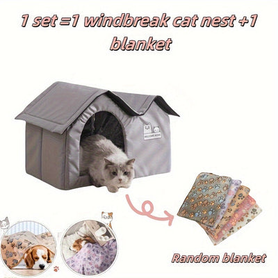 NNETM Cat Dog Bed House for All-Season Comfort Shelter-2