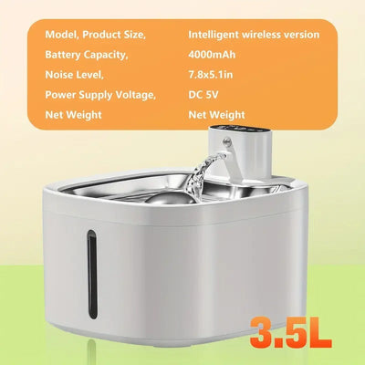 NNETM Charging Cat Wireless Water Fountain-3